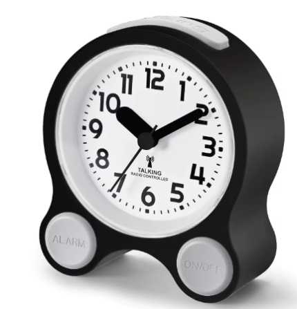 OTAGE Radio Controlled Talking Clock for Seniors, Blind People with 5 Sets of Separate Alarms English Speaking Pleasant Voice